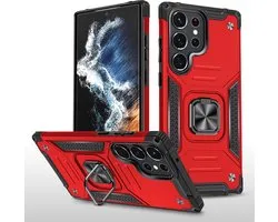 Samsung Galaxy A23 5G / 4G Armor Anti-Shock Telefoonhoes met Ringhouder - Schokbestendige Hoesje met Stijlvolle Bescherming Rood
