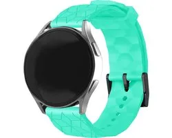 Bracelet Strap-it Smartwatch 22mm - Bracelet hexagon en Siliconen - convient pour Samsung Galaxy Watch 1 46mm / Watch 3 45mm / Gear S3 Classic & Frontier - Polar Vantage M / M2 / Grit X / Grit X Pro - OnePlus Watch - aqua