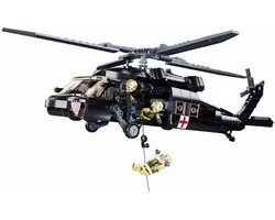Sluban ModelBricks Army Medical Black Hawk helikopter bouwspeelgoed – Constructiespeelgoed – bouwset met 692 bouwstenen – M38‑B1012 – vanaf 8 jaar