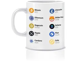 Elzusha - Cryptocurrency Mok - Diverse Cryptovaluta