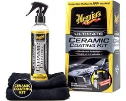 Meguiar’s Ultimate Ceramic Coating Kit – Premium Autoverzorgingsset met Duurzame Keramische Bescherming, Hoge Waterafstoting, Glansversterker & Microvezeldoeken