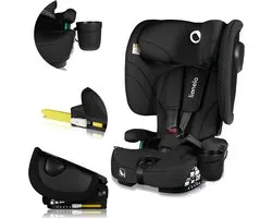 Lionelo Nelly i-Size – Siège Auto Pliable 76-150 cm – ISOFIX & Top Tether – Dossier 4 positions – Protection latérale SIPS – Portable & Compact – Appuie-tête 15 positions – Réducteur & coussin jambes – Porte-boisson – ECE R129/03 – Groupe 0+