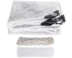 Bâche PVC transparente Vortex - Imperméable - Avec œillets - Résistante aux intempéries - Bâche pour salon de jardin ou véranda - 200x300cm