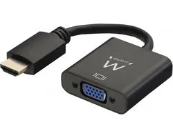 Ewent EW9864 cable gender changer HDMI VGA, 3.5mm Noir