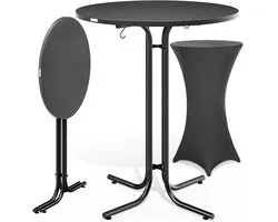 Casaria Statafel inkl. hoes - Inklapbaar 80x110cm Metaal - Grijs