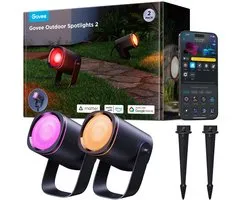 Govee slimme buitenspots Matter RGBICWW - 2 pack tuinspots