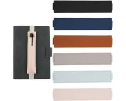 Simarro Lot de 6 porte-stylos pour ordinateur portable, porte-stylo réutilisable en cuir élastique, porte-stylo avec bande élastique, sac à stylos portable avec élastique pour carnet de notes, planificateur, tablettes