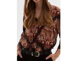 Starry Indigo - Dames Tops / Shirt | Lange Mouwen | Bruin | Maat S/36