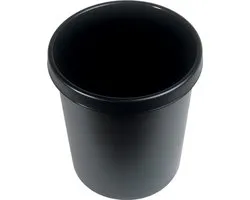 helit Gross-Papierkorb, 30 Liter, PE, braun rund, mit umlaufendem Griffrand, oberer Durchmesser: 350 mm, - 1 Stück (H61
