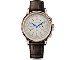 Corniche Heritage Chronograph C70984 Heren Horloge - Chronograaf - Saffierglas - Roestvrijstaal/Leer - Rosé goudkleurig/Bruin - Ø 39 mm - Hybrid