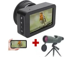 Caméra oculaire télescopique 4K avec écran couleur de 7,5 cm et monoculaire d'observation 25-75x60 – Caméra et jumelles d'astrophotographie avec carte TF de 32 Go, Prisma BAK4 et lentille ED