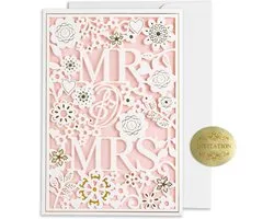 Wedding Card with Envelope for Wedding, Packaging, Greeting Card, Lucky Greeting Card, Wedding Invitations, Signature - ShopVlot