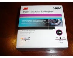 3M Trizact Hookit Clear Coat schuurpapier, 3 inch, P1500, 25 stuks per doos