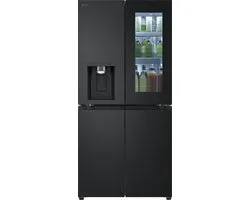 LG InstaView GMG860EPBE 508L French door - Amerikaanse koelkast - InstaView™ om snel binnen te kijken - DoorCooling+™ voor snellere en gelijkmatige koeling tot aan de deur - Ijs en waterdispenser - Zwart