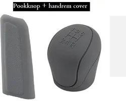 Car Shifter - Gear Shift Knob + Handbrake Cover - Cover - Gear Shift Protection - Gris