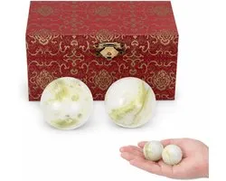 Healifty Baoding Balls Pack of 2-5 Inch Chinese Balls for Hand Chime Chinese Health Exercise Massage Balls - ShopVlot