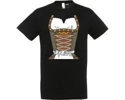 T-shirt Dirndl | Oktoberfest dames heren | Tiroler outfit | Carnavalskleding dames heren | Zwart | maat 5XL
