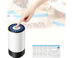 Voedselvacuümsealer - Mini Draagbare Vacuumsealer - Elektrische Vacuümpomp - Vacuümmachines - Handvacuümtrekker - Oplaadbaar - Geschikt voor thuis, op reis en voor het bewaren van voedsel - 26x28cm - 5stuks