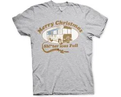 National Lampoon's Christmas Vacation Heren Tshirt -M- Shitter Was Full Grijs