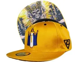 Capiche® Snapback – Nuit Égyptienne – Satin Jaune – Réglable avec Fermeture à Pression – Casquette de Sport – Casquette pour Homme – Egyptian Night – ÉDITION LIMITÉE