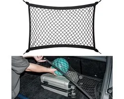 Kofferbaknet Bagagenet - 60 x 40 cm - Elastisch bagagenet - Met haak - Universeel Autonet - Opbergnet voor net van gaas - Organisatie - Achterklepnetaccessoires