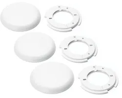Extra Flat Cover Junction Box - PVC Canopy, Ceiling Box, White - 3 Pieces