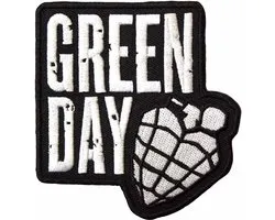 Green Day - Logo Empilé & Patch Grenade - Zwart/ Wit