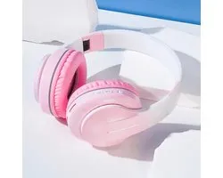WizBay Premium Select® Headset met Microfoon HIFI Stereo - HD Bluetooth Phone Call - Headset Draadloos - Superior 40mm Coil Sound -SD Card - Verstelbare Hoofdband - Soft Zuurstof doorlatend Ear Pads - Kleur Roze Buitenkant Wit Binnenkant