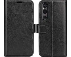 Coque Sony Xperia 1 VI - MobyDefend Wallet Book Case (fermeture arrière) - Zwart - Étui pour téléphone portable - Étui de téléphone adapté pour Sony