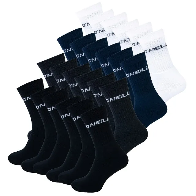 O'Neill Unisex Sportsocken 18er Pack 35-38 39-42 43-46 Schwarz Weiss Blau Grau