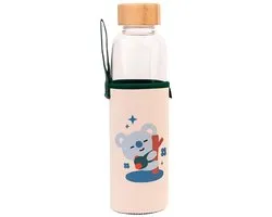 Bt21 Drinkfles Koya 500 Ml 7 X 23,5 Cm Glas Transparant/beige