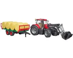 Bruder 03198 Case IH Optum 300CVX Tractor + Balenwagen 1:16