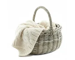 Van der Leeden Picknickmand - gris/brun - 50 x 40 x 45 cm - rotin - jonc tissé - panier à anse
