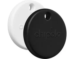 Chipolo POP - Bluetooth Tracker & KeyFinder - Werkt met Apple Find My & Android Find My Device - Tracker Apple iPhone & Android - 120 dB - Zwart & Wit - 2 Pack