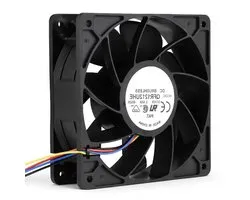 Richer-R Antminer Ventilator, universeel, 12 V, 5 A, computerventilator, 7500 RPM windkoeling 280,38 CFM windkracht, 4-pins koelventilator, pc-ventilator, koelventilator voor Antminer S7 S9, zwart