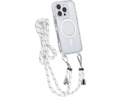Multimedia & Accessoires MagSafe TPU Back Cover Hoesje met Koord geschikt voor Apple iPhone 16 Pro Max - Wit