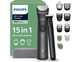 Philips Series 9000 Multigroom - Baardtrimmer - 15 in 1 - Precisietrimmer - Lichaamstrimmer - Wenkbrauwtrimmer - Face&Hair&Body - Scheersensor - Opbergetui inclusief OneBlade Face - MG9531/15