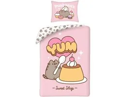 Pusheen dekbedovertrek Yum Roze 140 x 200 cm Katoen