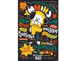 BT21 - Chimmy - poster print - size 61x91.5 cm + 2 pieces poster frames plastic 62 cm transparent