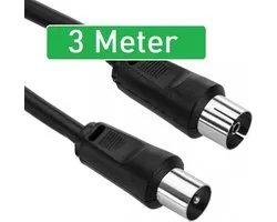 Câble coaxial Premium de gamme | Convient pour Ziggo TV | Câble d'antenne Ziggo | Câble coaxial pour la télévision | câble de télévision | Câble coaxial Ziggo | Câble TV Antenne Coax | 3 mètres | Satellite / TV / Modem / Box | Câble d'antenne coaxial