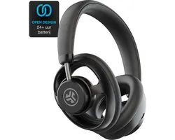 JLab JBuds Open Ear Koptelefoon Draadloos – Hoofdtelefoon met Noise Cancelling Microfoon – 24+ uur Batterij – Bluetooth Multipoint – Afneembare Grill – Ultra Comfortable Oorkussens – Zwart