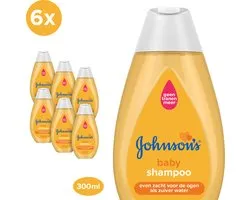 Johnson’s shampooing pour bébés, hypoallergénique, testé sous contrôle dermatologique et sans parabènes, pH idéal pour la peau délicate des bébés, pour des cheveux propres, doux et brillants, aussi doux que l’eau claire pour les yeux, 6 x 300 ml
