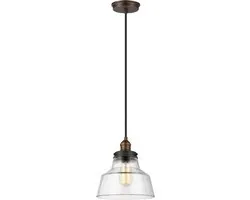 Feiss LED Hanglamp Baskin | 1X E27 Max 60W | Dimbaar | Painted Aged Brass/Dark Weathered Zinc