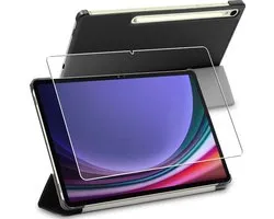ebestStar - Coque compatible avec Samsung Galaxy Tab S9, 5G, Etui Slim Cover, Housse PU Cuir Rabat Magnétique, Noir + Verre Trempé