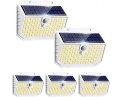 nipify Peasur Solarlampen voor buiten met bewegingsmelder, wit frame, 5 stuks - ShopVlot