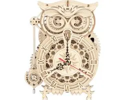 Robotime - 3D puzzel - modelbouw pakket - Uil-klok bouwpakket - werkende klok - voor kinderen - voor volwassenen