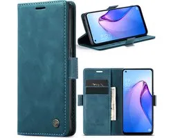 Solidenz étui folio - Compatible avec Oppo Reno8 Pro et Oppo Reno 8 Pro 5G - 2 cartes - Bleu