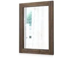 AAZKKANG Grand miroir rustique en bois 65 x 45 cm Miroir mural décoratif rectangulaire avec cadre, pour chambre, salon, salle de bain, miroir de ferme