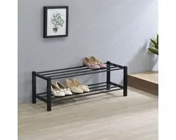 Schoenenrek NAVAN met 2 planken - zwart