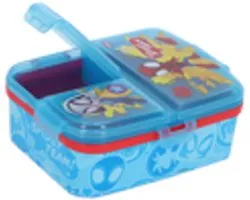 Marvel's Spidey Kinderlunchbox – Broodtrommel met 4 vakken voor kinderen vanaf 4 jaar - Vaatwasserbestendig & BPA-vrij - Lichtblauw